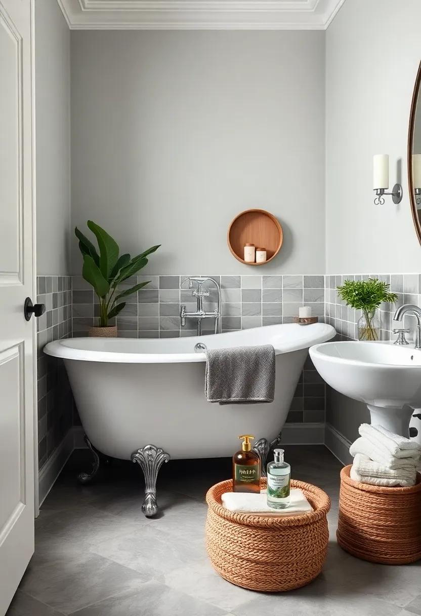 Style with Timeless Toiletries: use classic glass or ceramic containers for essentials, ensuring your bathroom feels curated and cohesive