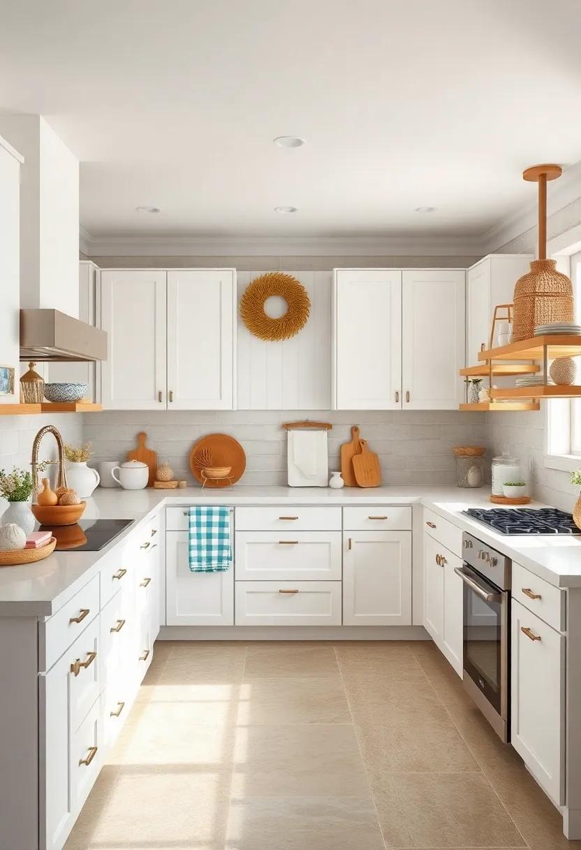Beachy behavior: ⁣Enjoy a​ kitchen designed for the casual coastal lifestyle, with easy-to-clean white cabinetry and fun beachy decor