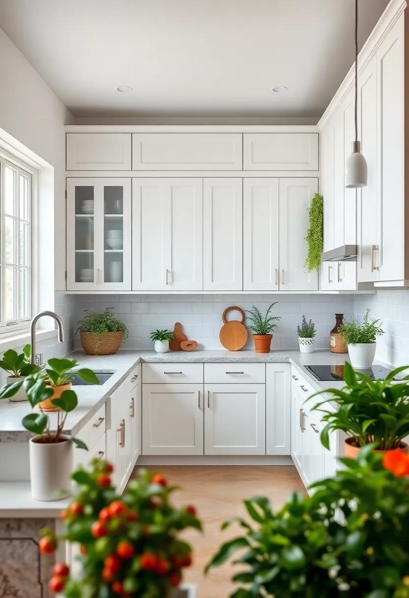 Garden ⁢Gala: Combine white cabinetry with indoor plants and herb gardens, bringing a⁤ bit of nature‍ indoors as​ part of your‌ coastal kitchen