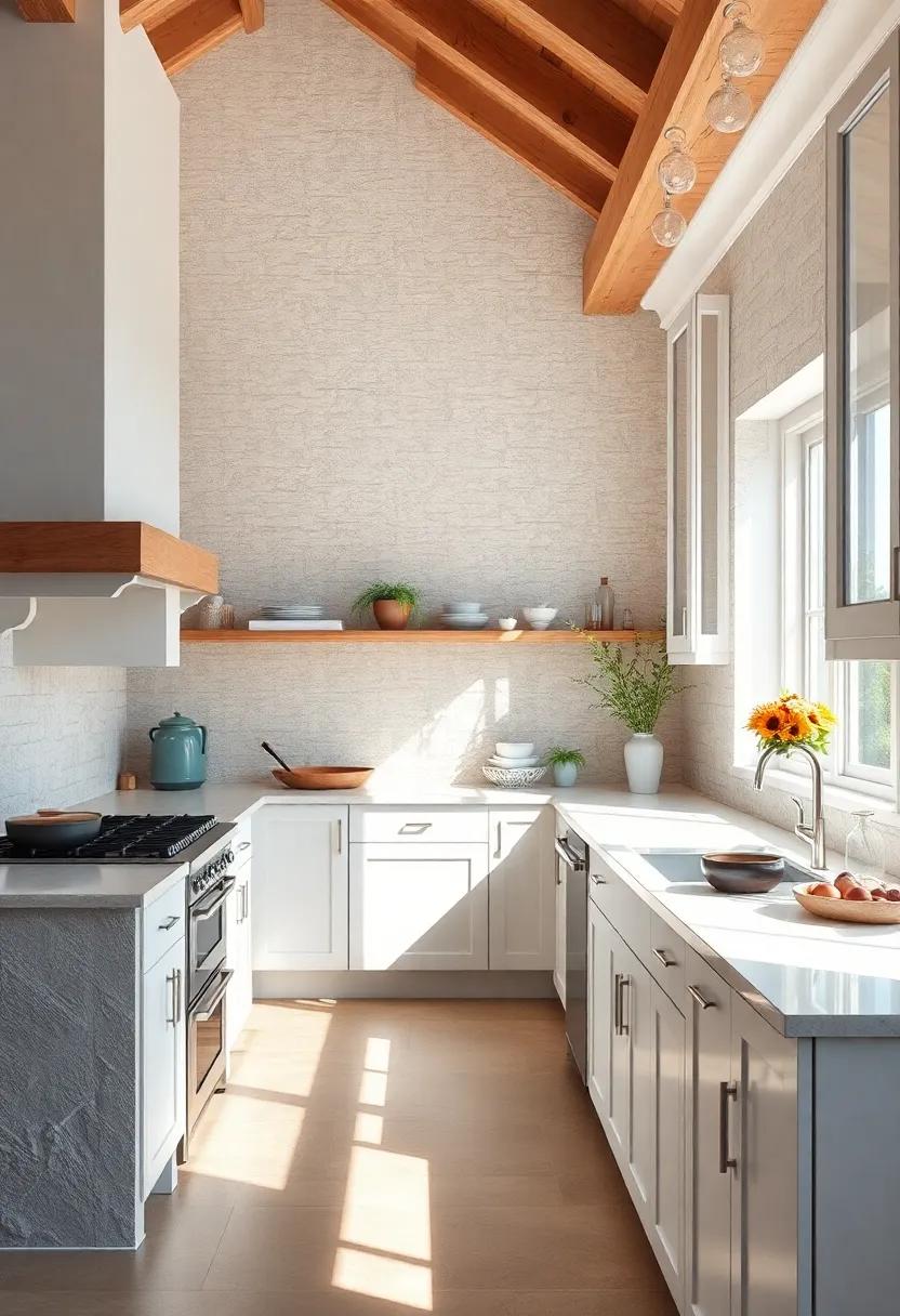 Sunlit Serenity: Revel in a kitchen drenched in ⁣sunlight, where white cabinetry enhances the brightness and warmth of the day