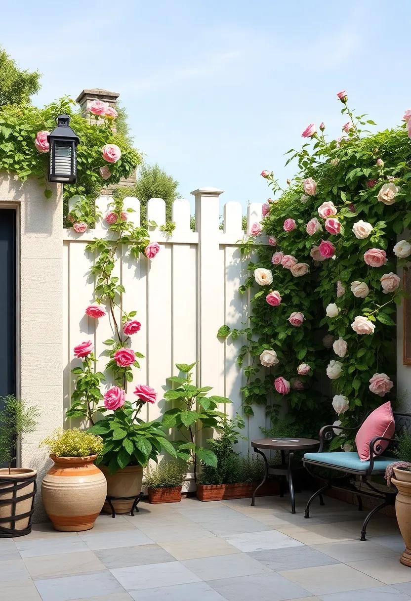 Climbing Roses on Fencing: ‌Allow climbing rose bushes to grow along your fence to create romantic ⁣greenery that flourishes with fragrant blooms