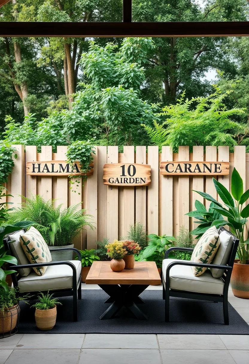 Painted ⁣Garden Signs: ‌Attach painted signs to your fence to‌ give⁢ your garden a personalized, homey touch while enhancing its charm