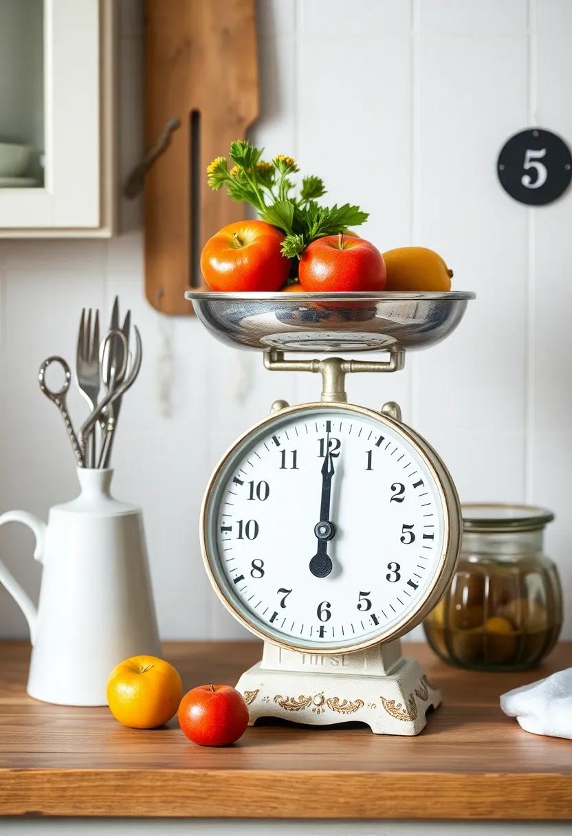Antique Scale: A charming decorative piece that doubles as a conversation starter, perfect for holding fresh fruits or herbs
