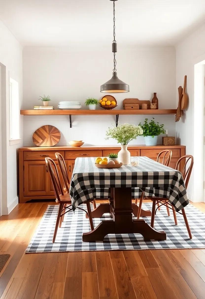 Checkered Tablecloth: Classic and cozy, a checkered tablecloth brings a sense of home and comfort to your dining area