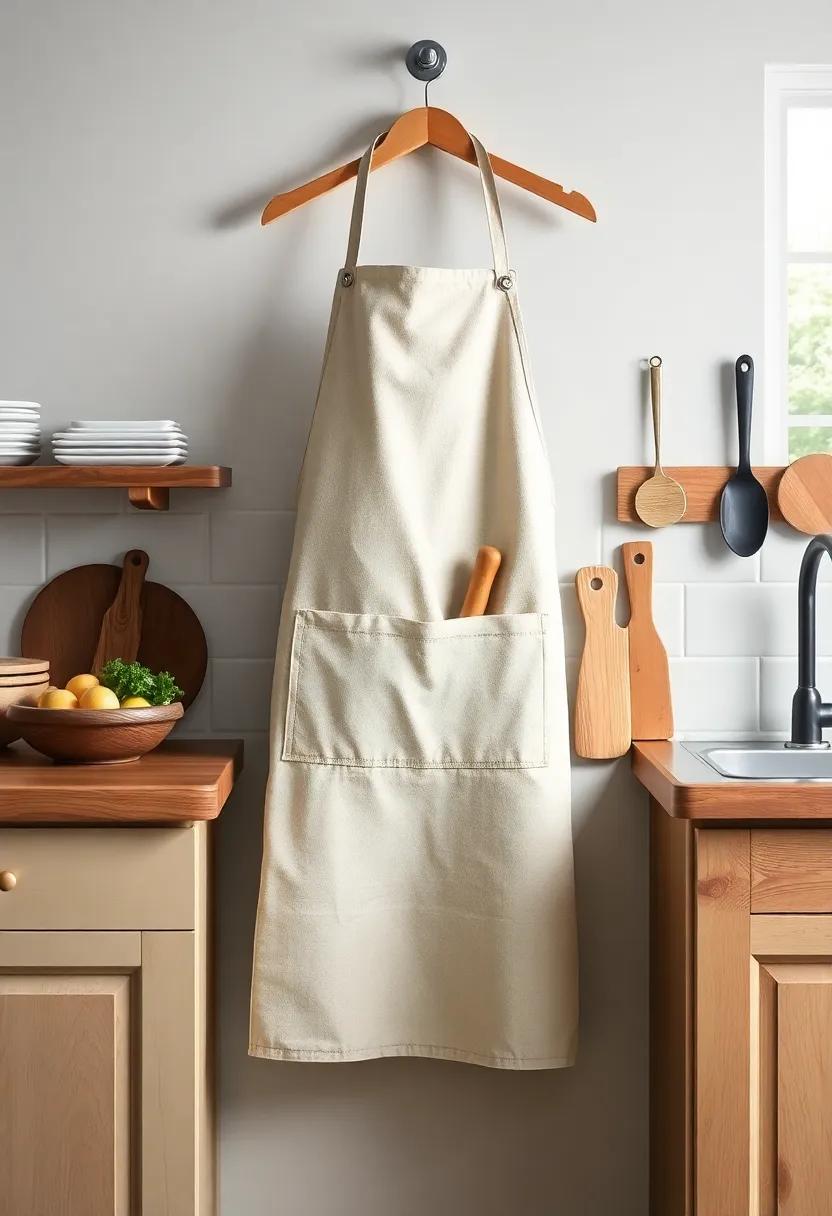 Classic Apron: A must-have accessory for any farmhouse cook, choose one with a generous pocket for your tools and a style that reflects your personality