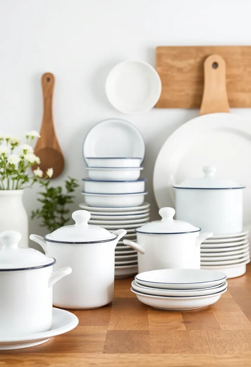 Enamelware Dishes: Durable and charming, enamelware can serve both as kitchen décor and practical serving pieces
