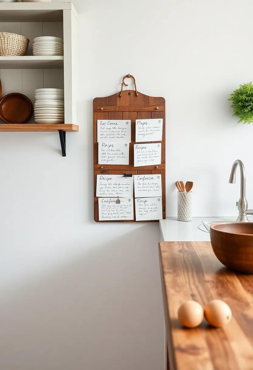 Handwritten Recipe Cards: Display cherished family recipes on the wall or in a decorative holder to keep your culinary traditions alive