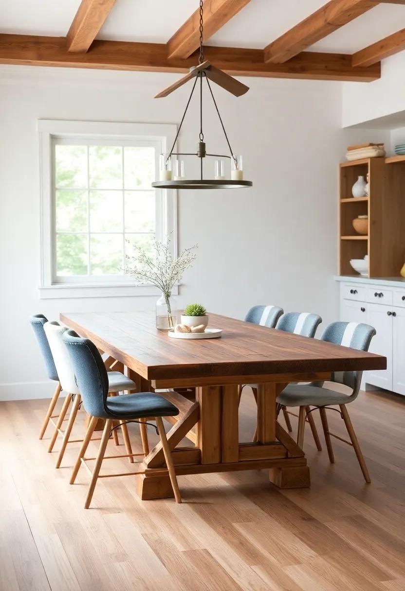 Reclaimed Wood Table: A sturdy centerpiece for family gatherings, this table tells a story with its well-worn surface and inviting feel
