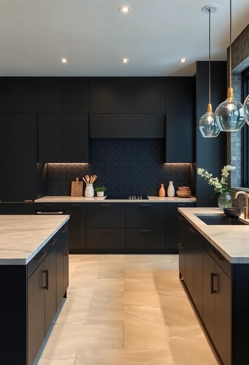 Subtle Patterns: The Charm of Intricate Tile Work Against Dark Surfaces