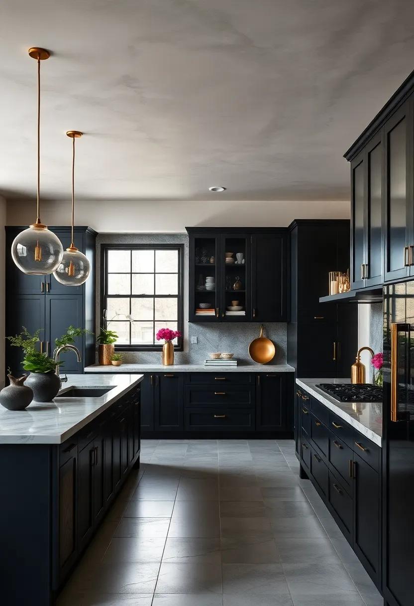 Refined Elegance: The Impact of Gold and Brass Accents in Dark spaces