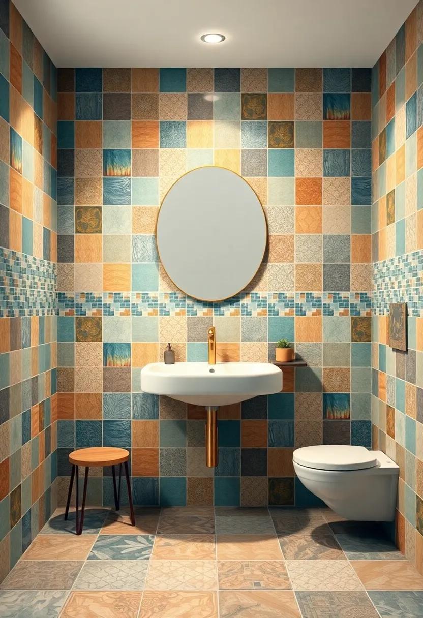 Artistic ​Tile ⁢Patterns for a Vibrant Bathroom ⁣Atmosphere