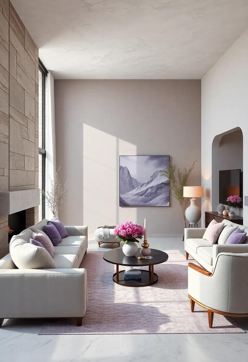 Layering Elements: blending Various Shades of Lavender for Depth