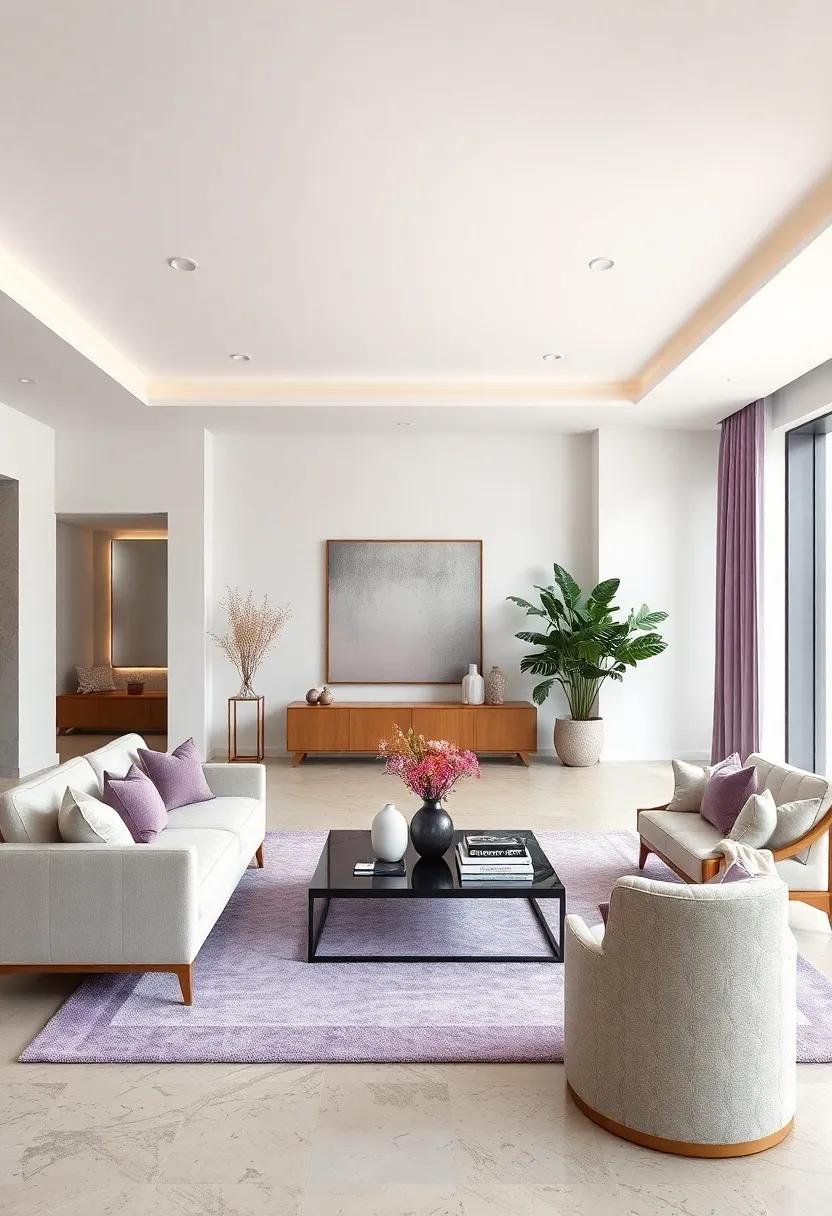 The Joy of Open Spaces: Embracing Minimalism in a Lavender and Platinum Setting