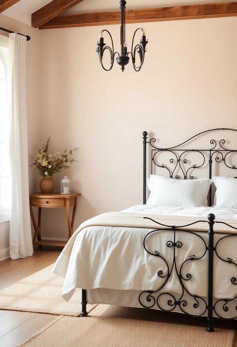 Contrasting​ Colors: Wrought-Iron Accents Against Soft Palettes