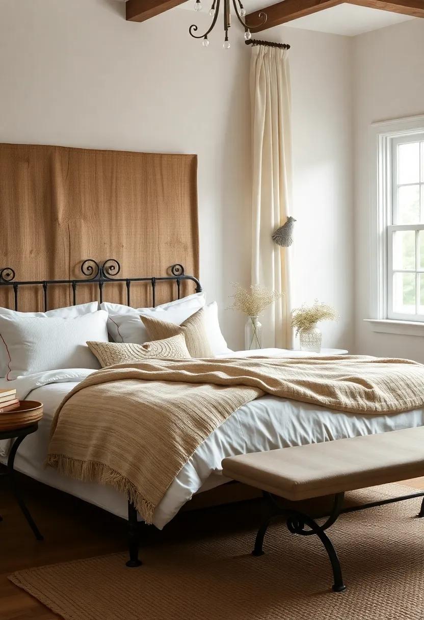 Inviting Textures: Mixing Fabrics with Wrought-Iron‌ Details