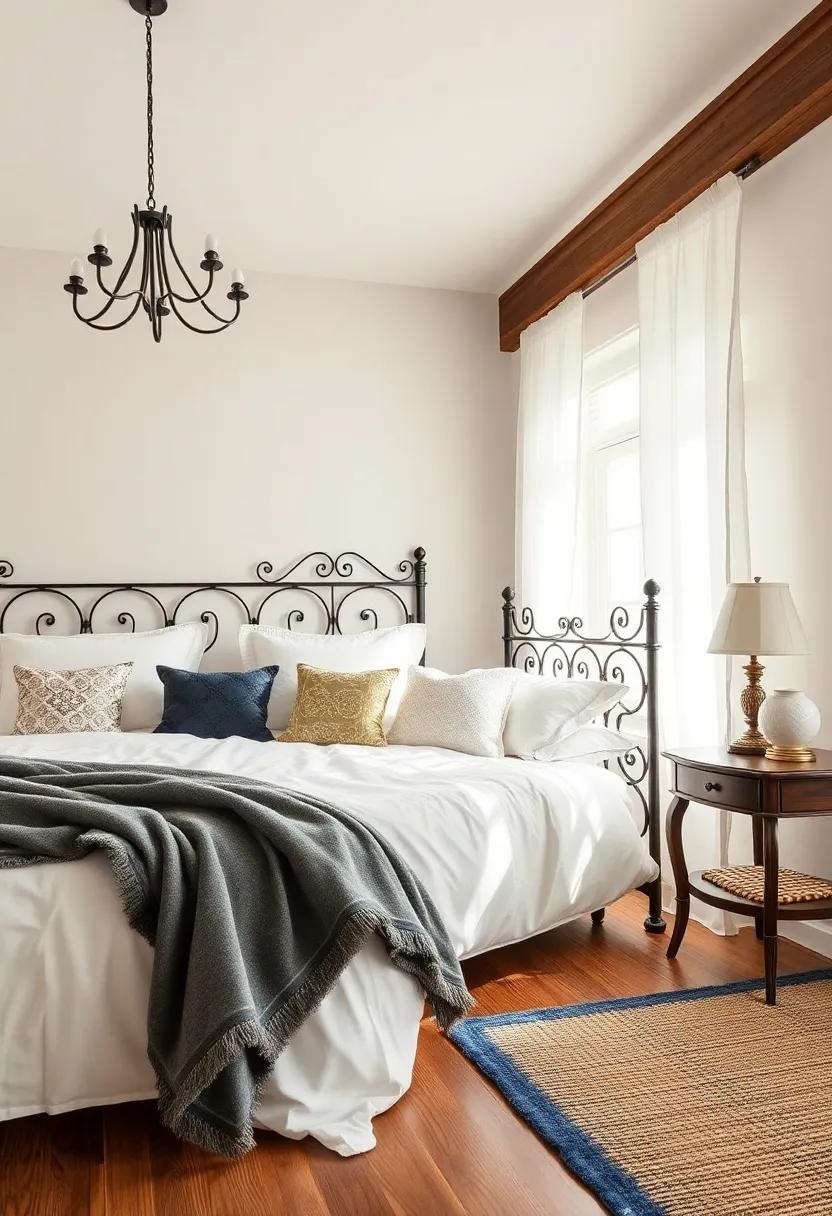 Wrought-Iron Details in⁢ Bedding:‌ A Unique ​Farmhouse Touch