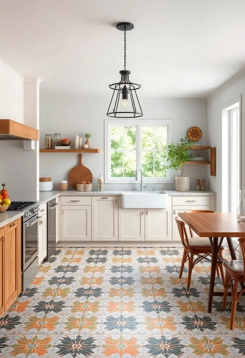 Artisan ‌Cement⁢ Tiles: Make a ⁤statement ‍with artisan cement tiles adorned with colorful geometric patterns, perfect for adding ​a bold yet charming element⁣ to your kitchen
