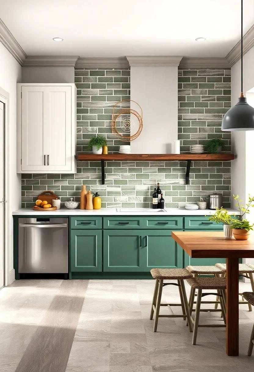 Green and White Subway Tiles: Add a pop of color with green and white subway tiles ⁢that bring nature indoors,complementing your rustic kitchen’s palette