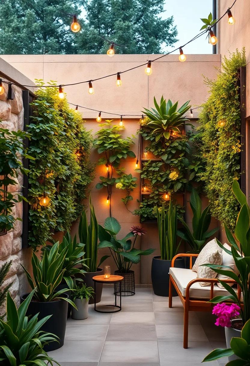 Introduce ⁢fairy lights ​or ⁤solar-powered lanterns into ⁣your vertical⁢ garden for an enchanting evening ⁤atmosphere that invites relaxation