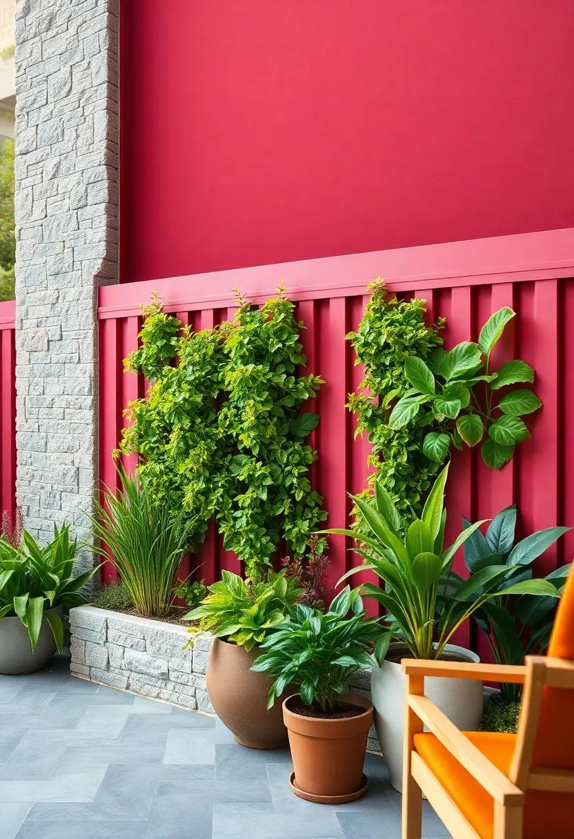 Paint ⁤your fence in a bold color to serve as ​a ‍backdrop for your vertical garden, making the greens pop against a vivid palette