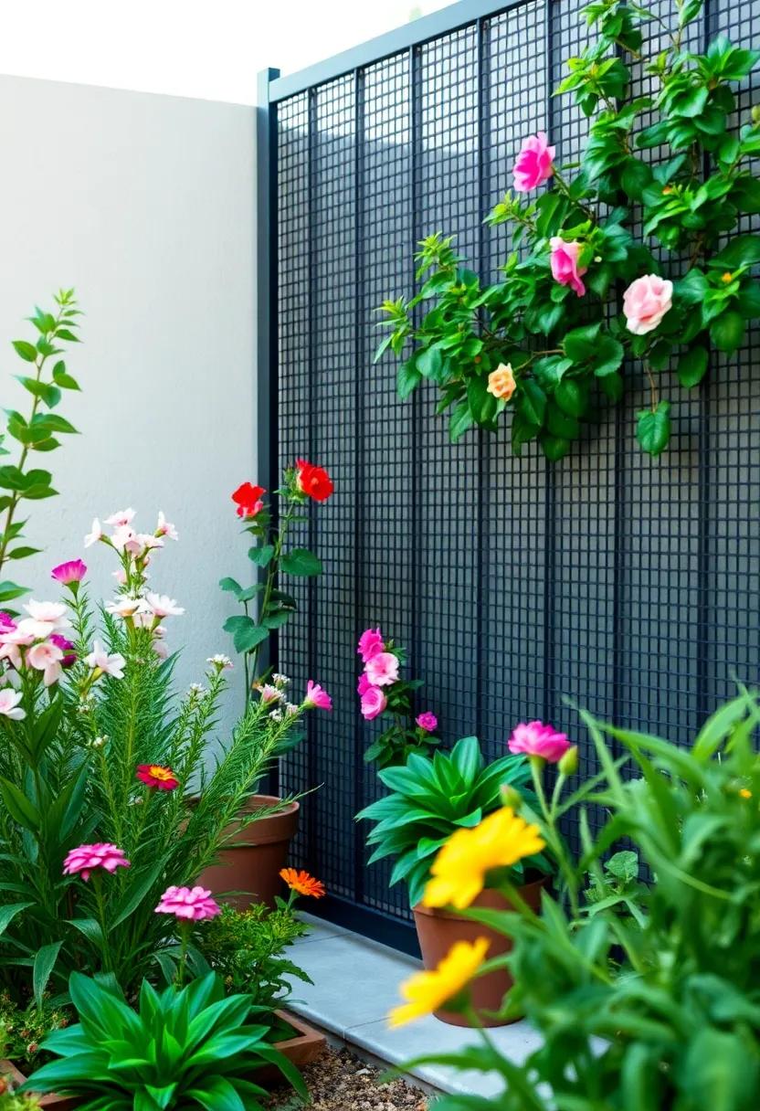 Chic‍ Metal Mesh Panels:‌ Achieve ⁤a contemporary garden look with chic metal mesh ⁣panels, ​providing ⁤a sleek backdrop for ​your ⁢blossoms⁢ while allowing them to shine in the‍ foreground