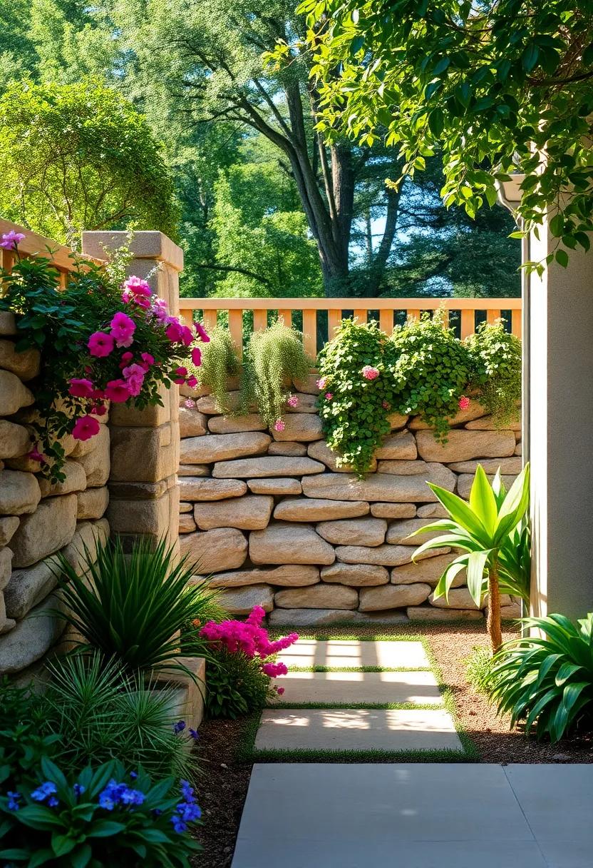 decorative Stone Wall: Add a touch of permanence ⁢and elegance with a decorative⁤ stone wall, enhancing your garden’s ⁤aesthetic⁤ while serving as ‌a robust boundary for your blossoming beauties