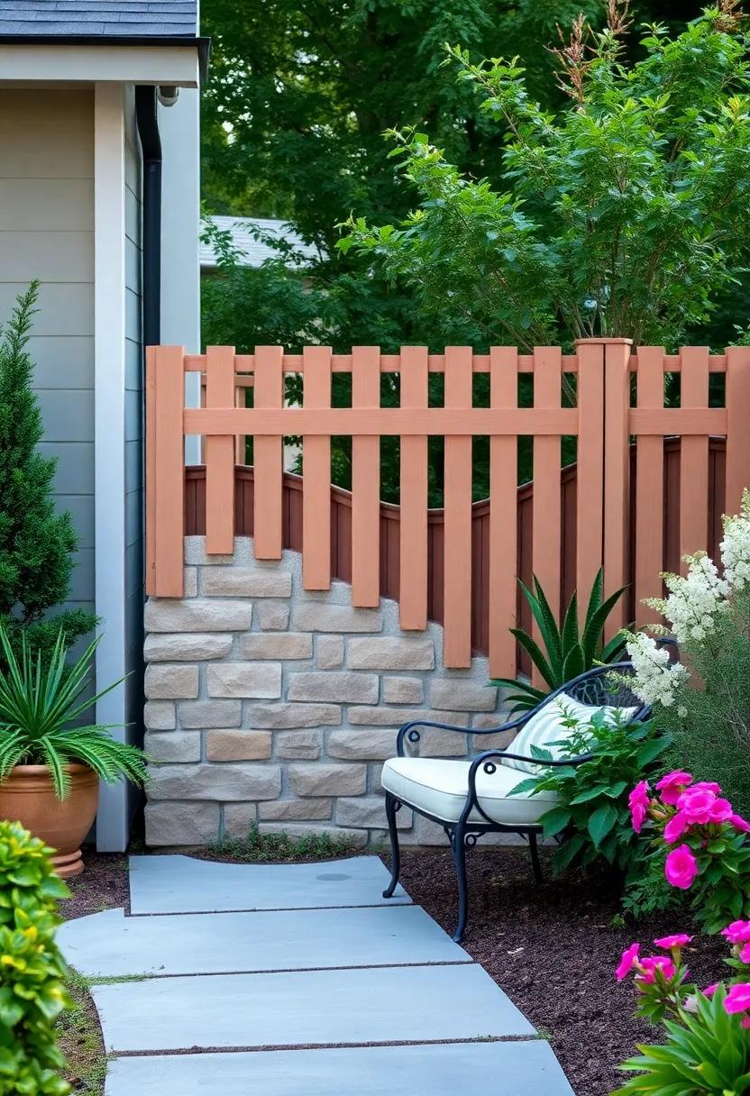 Faux Stone ⁤Vinyl Fence: Create the sophisticated look of stone without the weight or cost with faux stone​ vinyl fencing, adding an elegant touch‍ to ⁢your flower garden while maintaining ease of upkeep
