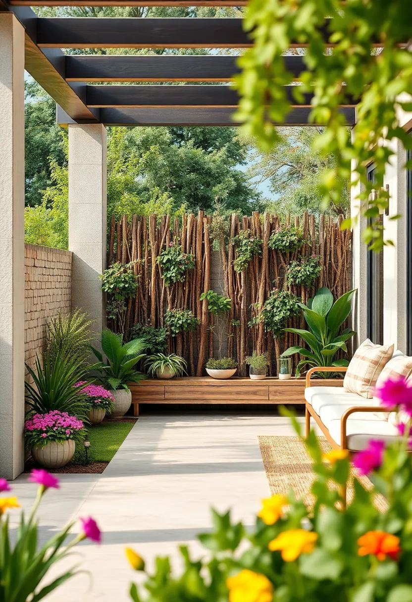 Natural Branch ​Fence: Instill a woodland feel ⁣with a ⁣natural branch fence, offering a rustic, organic element that blends seamlessly with the floral ecosystem