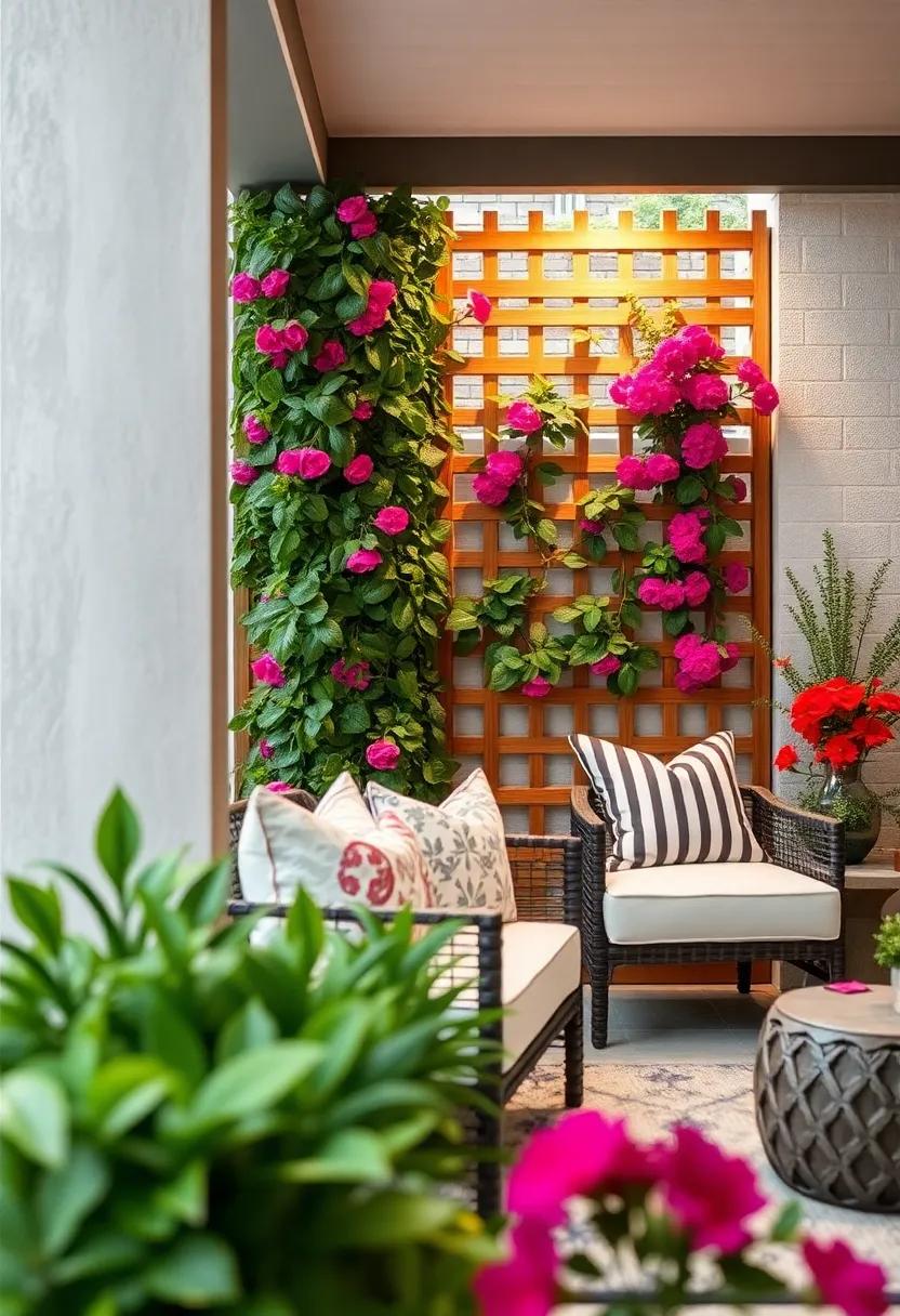 Trellis Fence: Combine beauty and function with a trellis ​fence, ‌providing⁤ an ideal support‌ structure for climbing plants and adding vertical height to your floral display