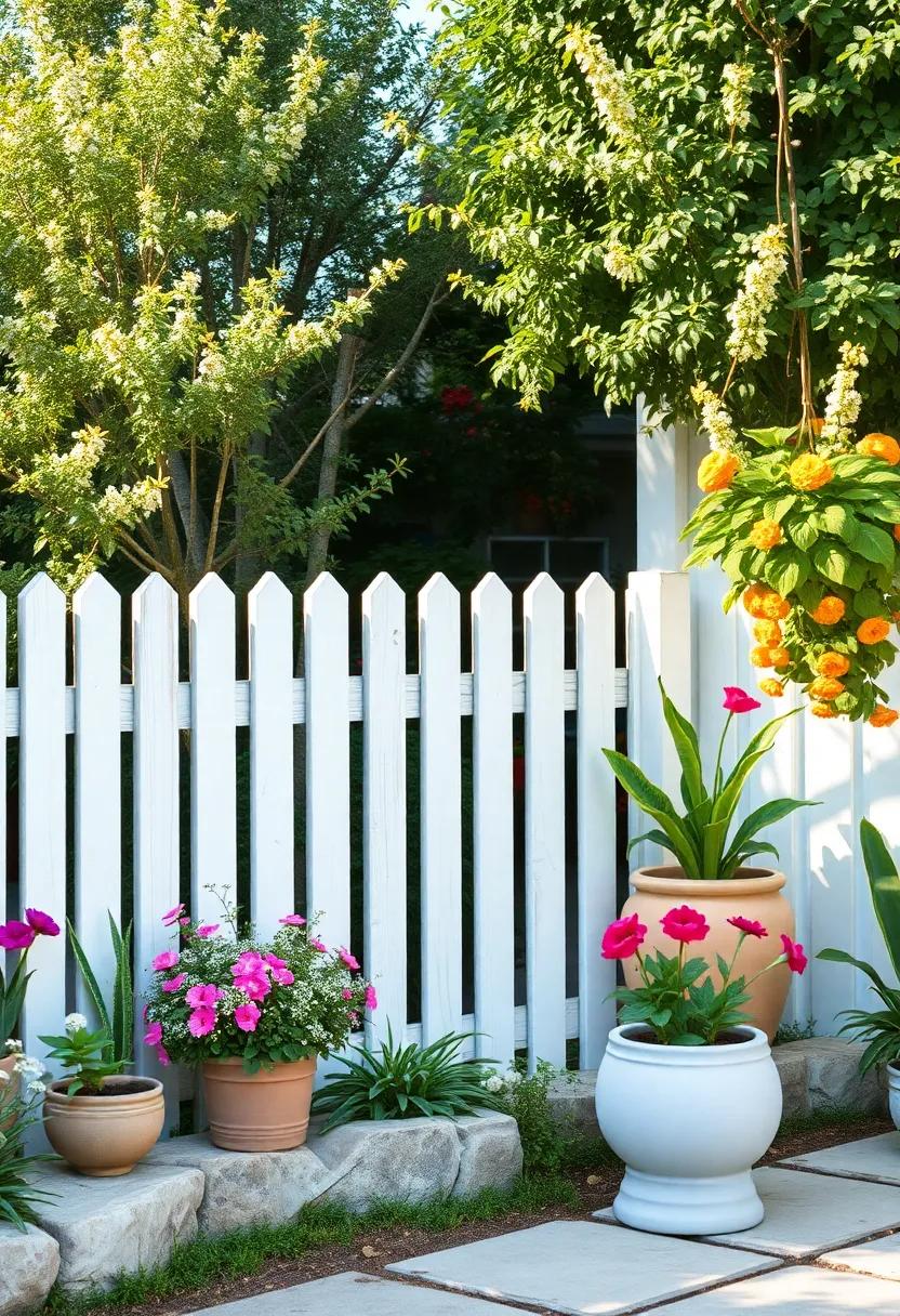 Whitewashed ‌Wood Fence: enhance the rustic aesthetic of your garden with a whitewashed wood⁣ fence, ‌blending effortlessly ⁣with the natural surroundings while highlighting the⁢ colors of ‍your blooms