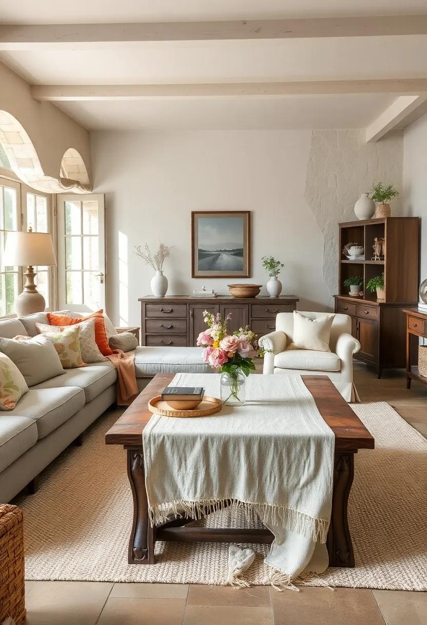 Vintage ⁤Linen Table Runners: Use‍ vintage linen table runners‍ on coffee tables to ⁢introduce a beautiful,‍ lived-in aesthetic that ⁤echoes French countryside charm