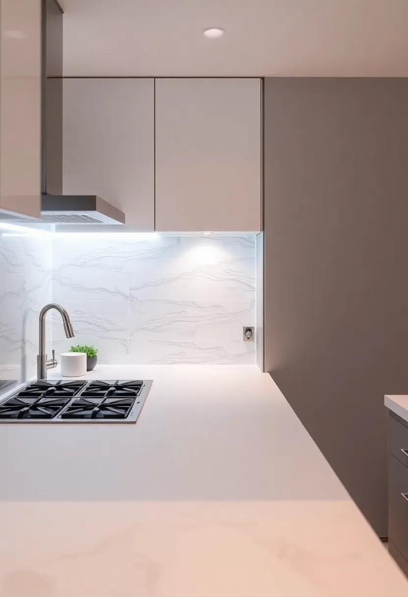 backsplash with⁤ Integrated Lighting: ⁢Consider a backsplash ​featuring integrated ‌lighting to‍ highlight your⁤ cooking ​area and enhance ambiance