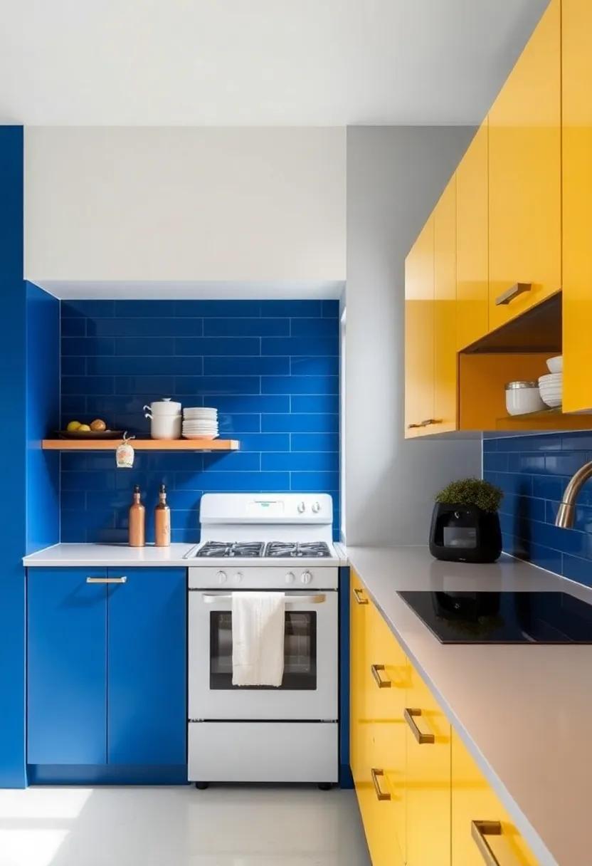 Bold Colors:​ Break ⁤away‌ from⁤ neutrals‌ and embrace bold colors ‍like ⁣deep blue ⁤or vibrant yellow to‌ create an energizing atmosphere in your kitchen