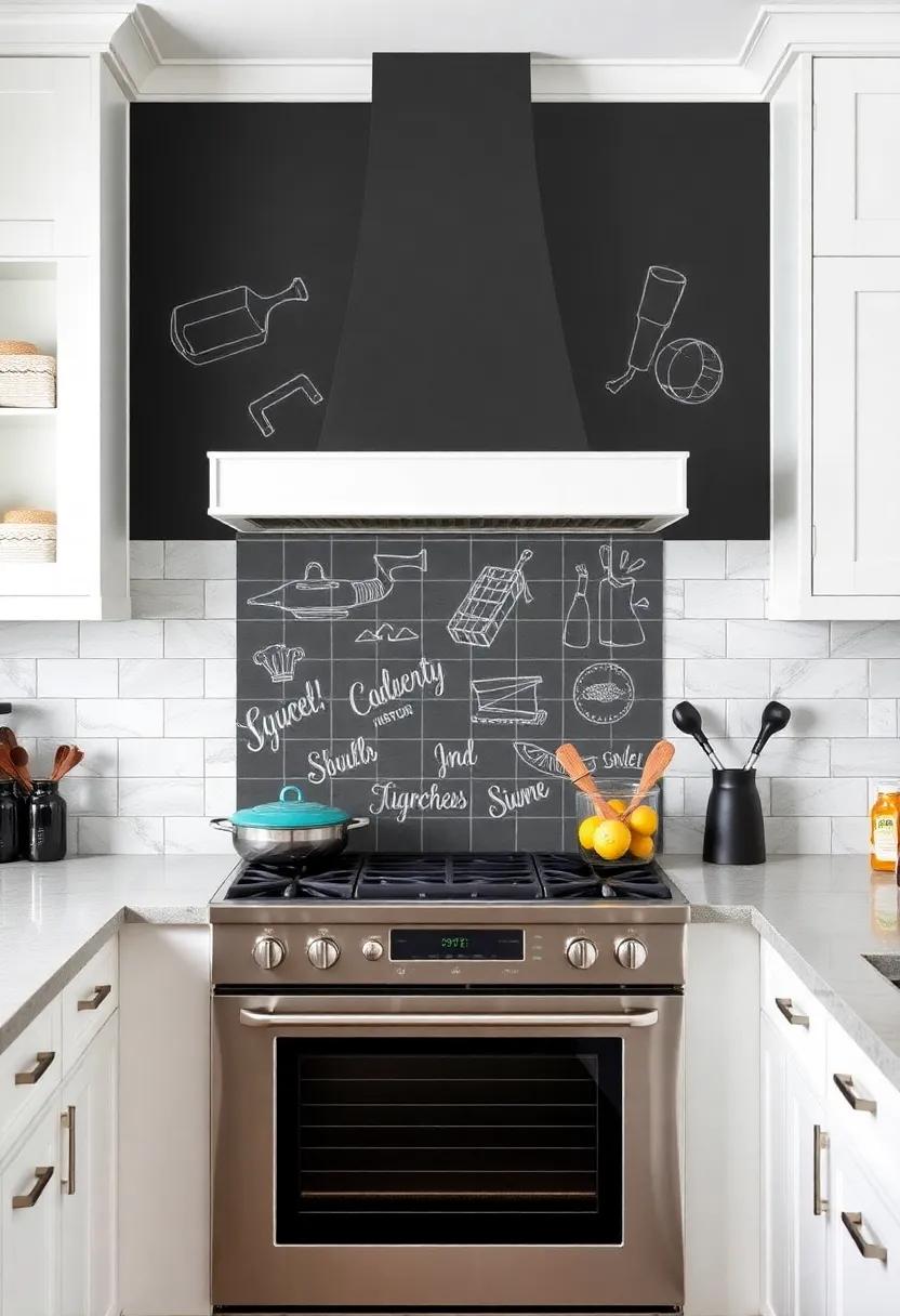 Chalkboard Backsplash: for a fun and functional‌ twist, a⁤ chalkboard​ can⁣ allow‍ you ‍to⁤ jot‌ down recipes, ​grocery lists, ⁢or‍ even doodles