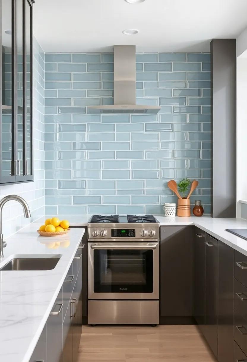 Glass Tiles: Create an ⁤illusion⁣ of space and brightness with reflective glass tiles that lend ​an airy feel to narrow galley kitchens