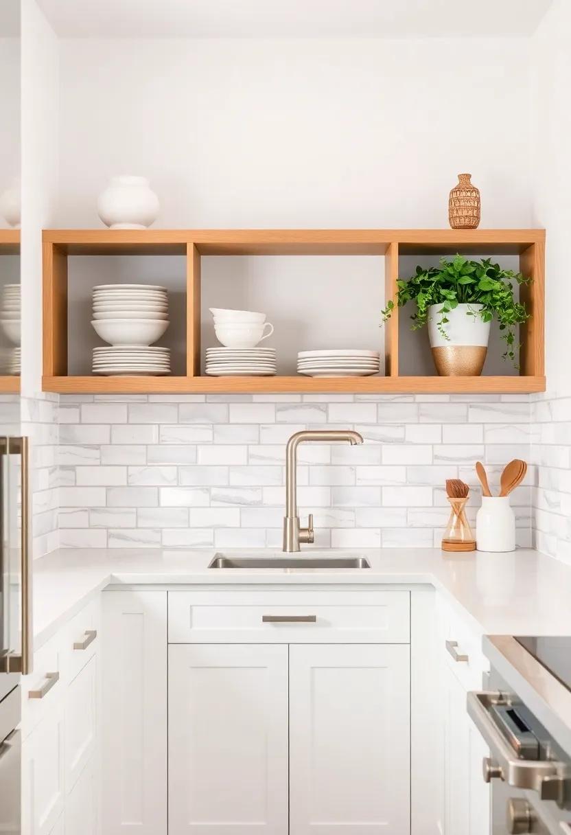 Open Shelving ⁢Accent: pair your backsplash with open shelving ⁣that ⁣showcases beautiful dishware or plants, adding ​depth and style to your galley kitchen