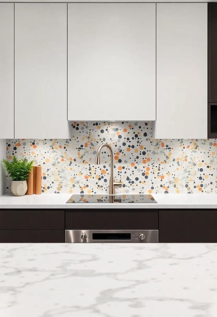 Terrazzo Delight: this composite ⁢material⁤ with its unique chips⁣ can deliver a striking and colorful backsplash ​that‌ reflects a contemporary design sensibility
