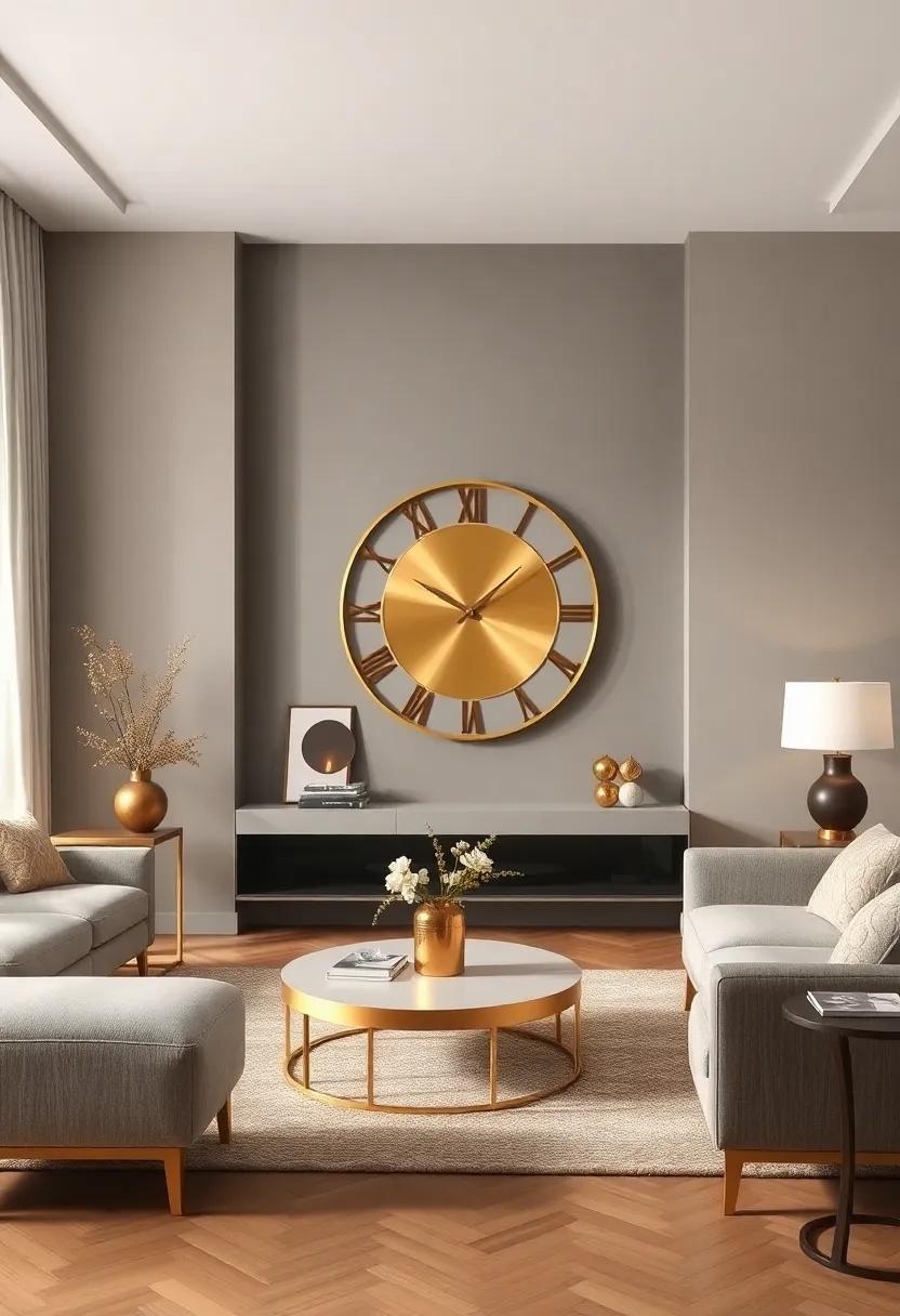 Choose a statement gold clock ⁣that⁢ blends ‌functionality⁣ with artistic ⁣flair, serving ​as an eye-catching focal point