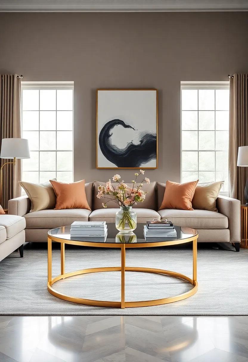 choose⁤ a coffee table with⁤ gold metal legs or accents,melding functionality with an extravagant aesthetic