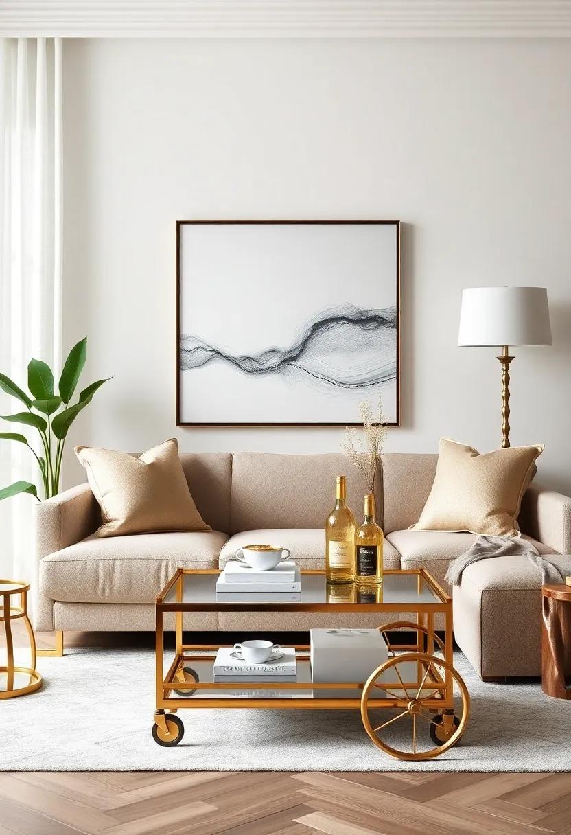 Introduce gold accents through custom cabinetry or built-ins, providing an upscale‌ touch ‌to functional‌ spaces