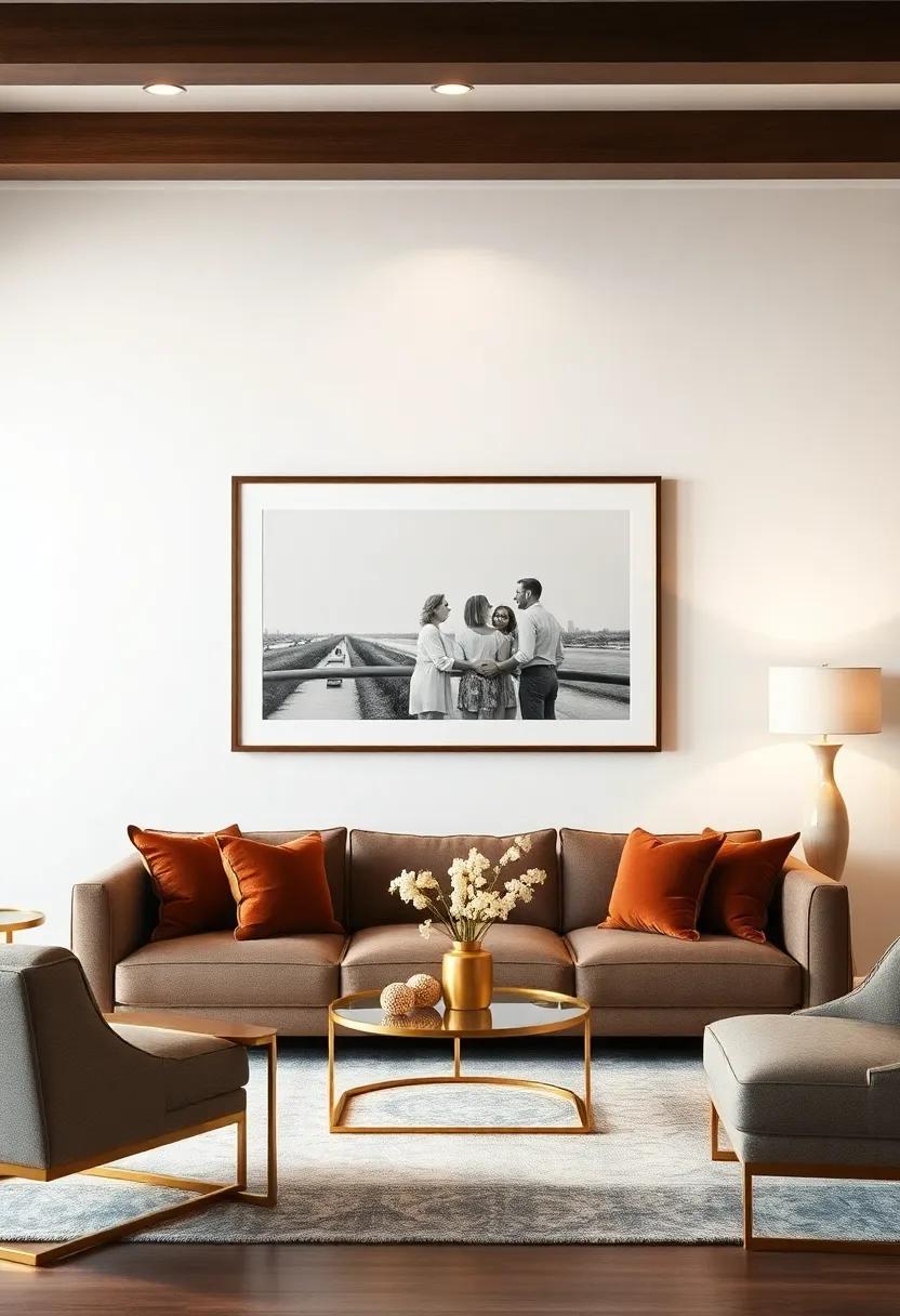 Use gold-toned ⁤picture frames for your ⁣family's cherished memories, ⁤adding ‍a ‍personal ⁢yet ⁤sophisticated⁢ touch to your‌ decor