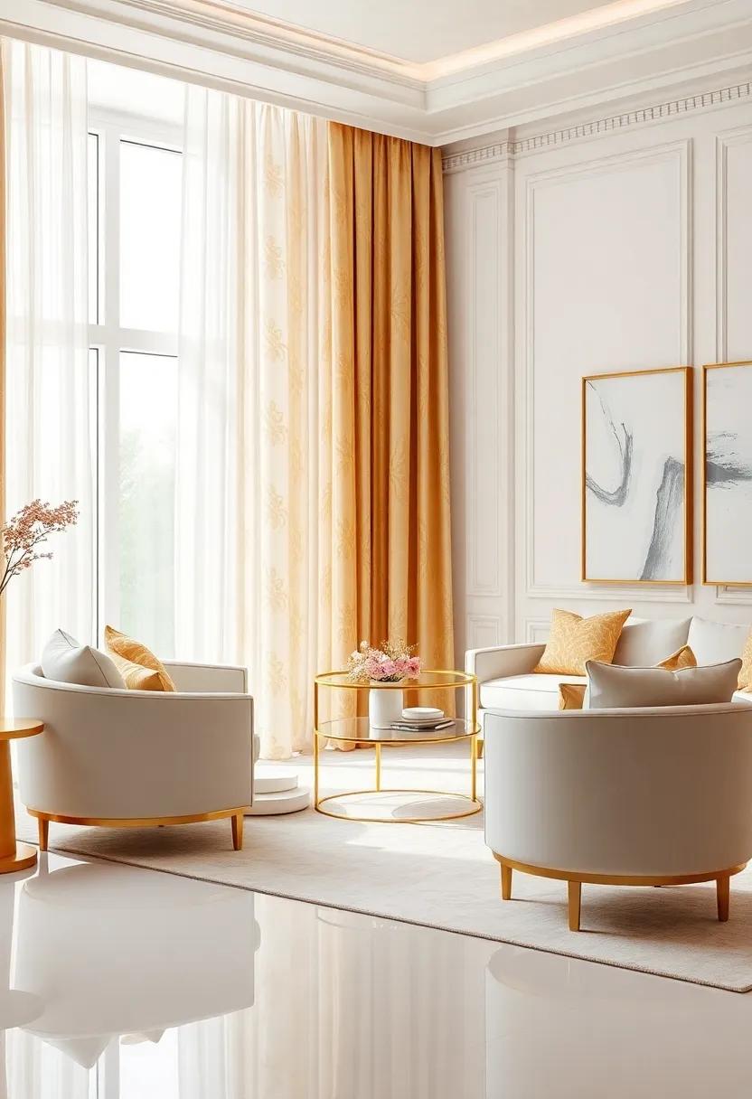 Introduce a gold-hued area rug that ties ⁢your design together‍ while accentuating the warmth of your living space