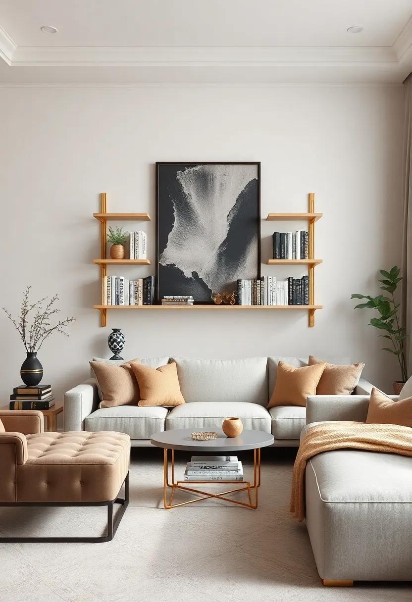 Use ⁣gold shelving brackets for a ​stylish way to ⁢showcase your books and ⁢decor, ⁤blending craftsmanship‍ with elegance