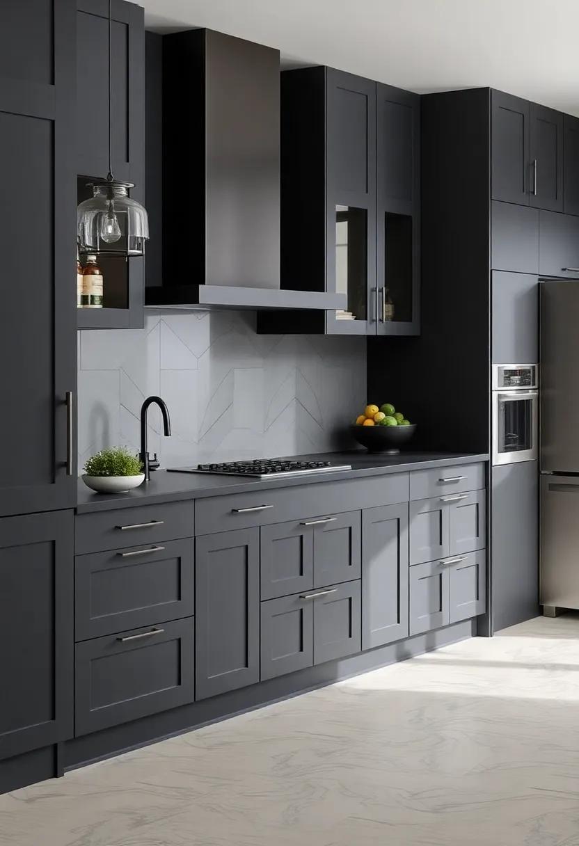 Embrace ‌Elegance: Discover how deep slate gray cabinets paired ⁣with matte black⁤ counters ⁢can‍ create a‌ sophisticated kitchen⁤ ambiance that exudes elegance