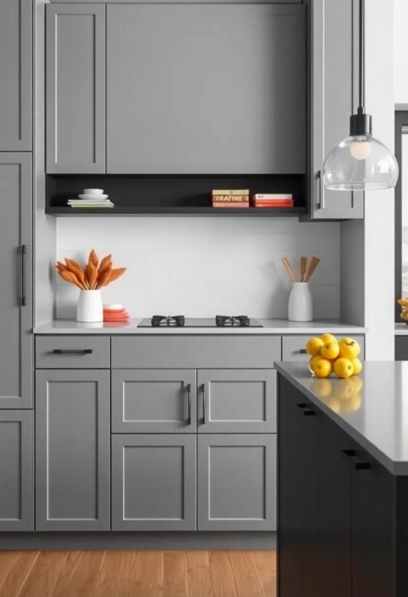 unexpected ‌Accents: Learn about the impact⁣ of adding vibrant accents ‌in a gray and black kitchen‌ that can⁢ seamlessly bring life to the overall design