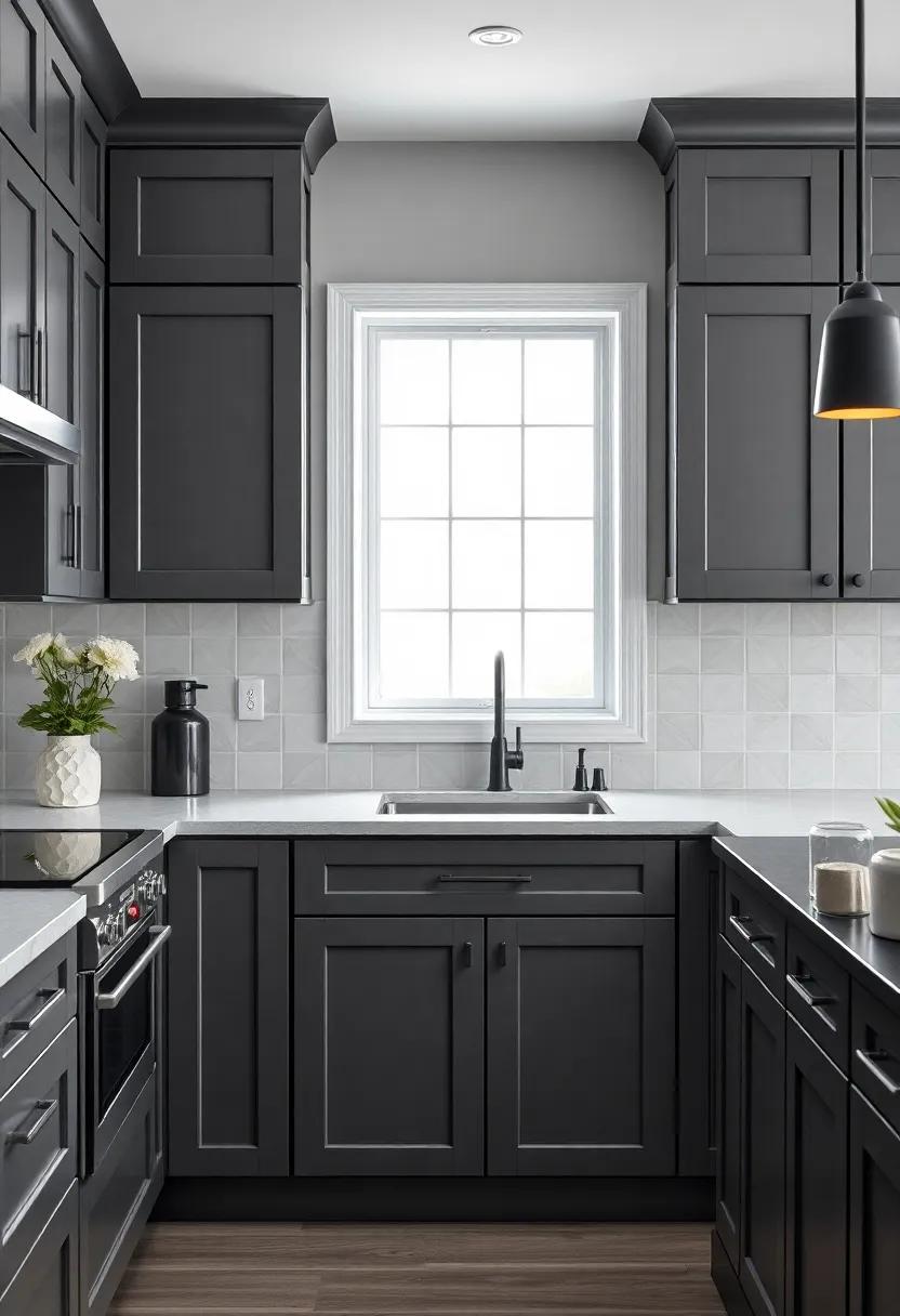 Fun‌ With ⁤Fixtures: Discover how the right hardware can enhance dark gray cabinets and black countertops, ⁢adding pops of personality to ​your kitchen's design