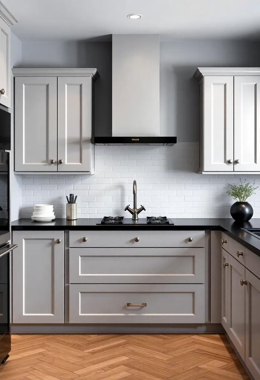 Rustic Charm: See​ how weathered gray cabinetry combined with black ⁤stone counters can bring⁣ a ‌warm rustic charm to your culinary space