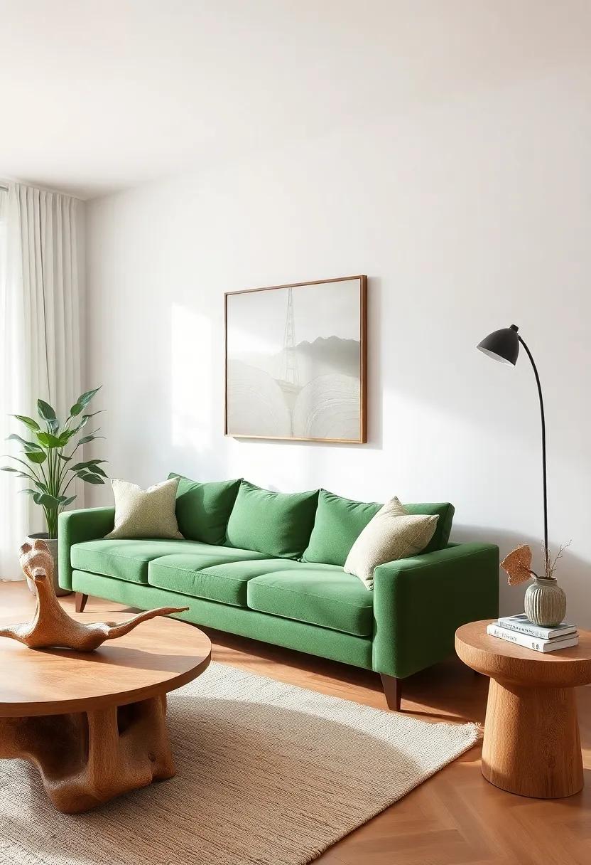 Natural Elements: Introduce elements like driftwood or carved wooden sculptures to enhance ​the⁣ organic‍ feel of the living ‌room ‍aesthetic