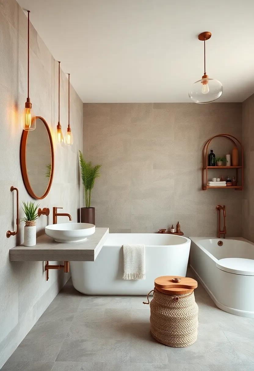 Bathroom Accessories that Introduce Subtle Copper⁣ touches