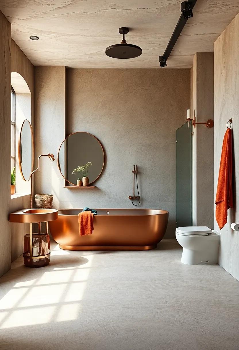 Embracing Raw Elegance Through Copper Fixtures in Modern Bathrooms